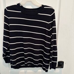 Dark blue sweater with patch elbows
